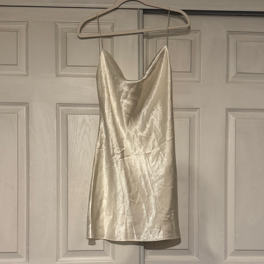 Elegant Cream Slip Mini-Dress